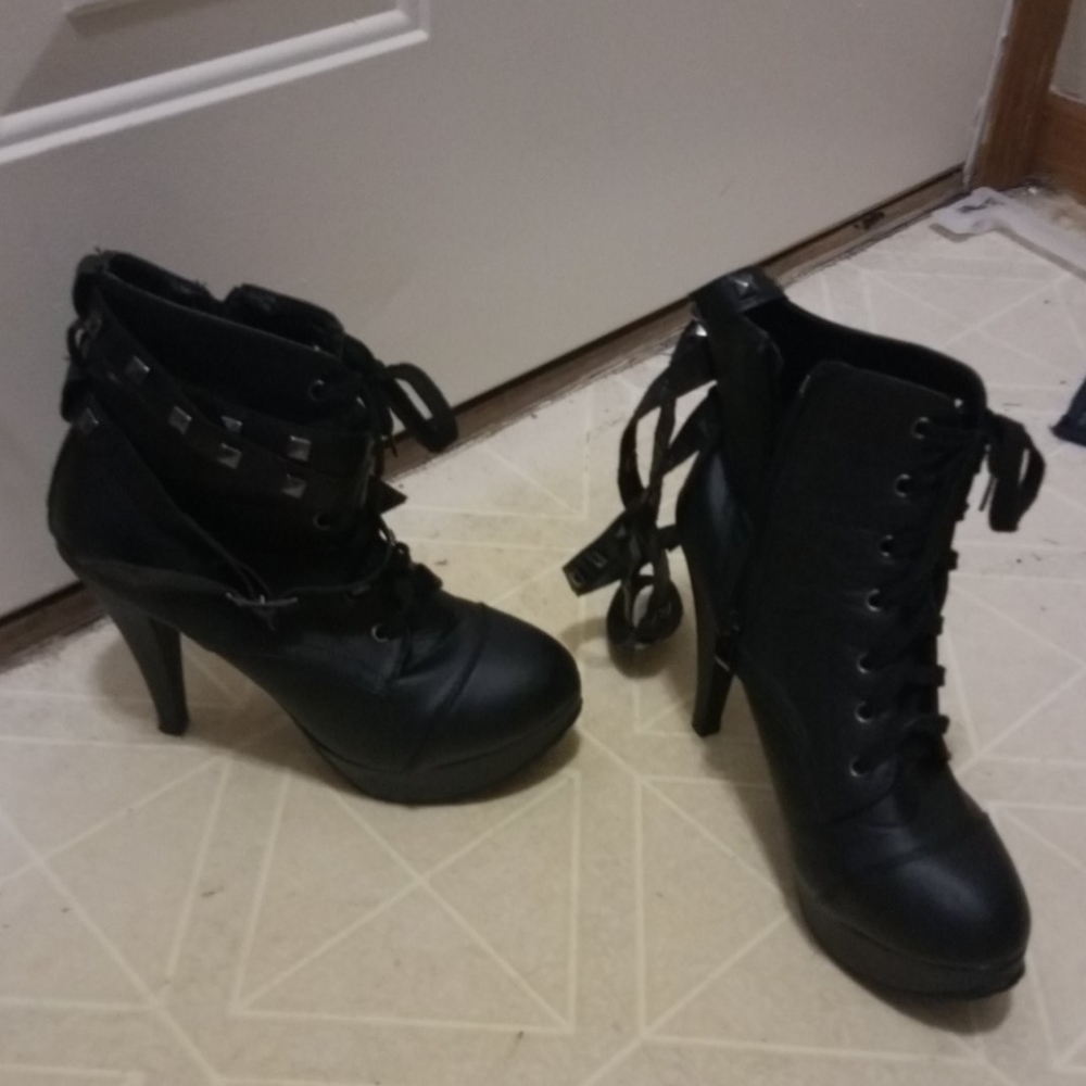 Pair of studded stiletto boots